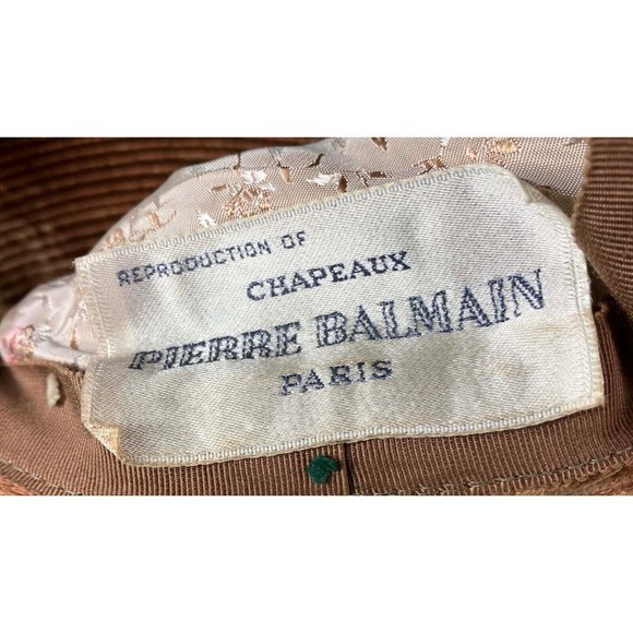 Vintage 60s 70s Balmain Panne Velvet Pierrot Hat Pom Pom main image 6